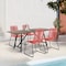 Armen Living Koala and Shasta 5 Piece Outdoor Patio Dining Set in Light Eucalyptus Wood and Brick Red Rope 840254336391 - alternate 8
